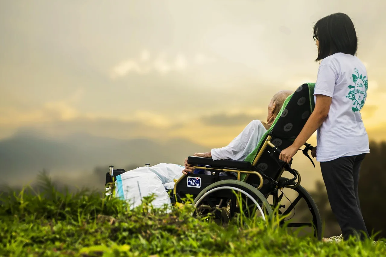 A hospice care team providing comfort and support to a patient and their family.